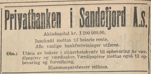 Privatbanken i Sandefjord A/S