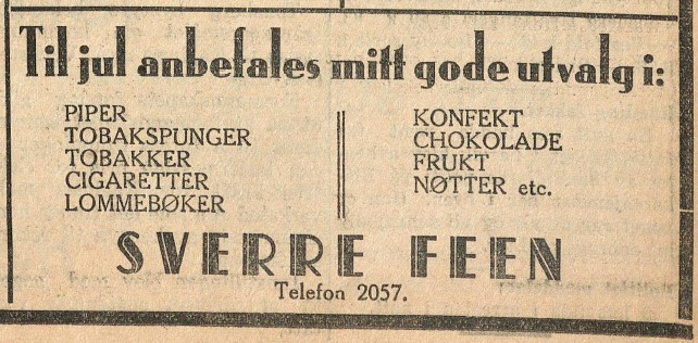 Sverre Feen - Frukt & Cigarforretning