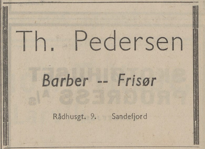 Th. Pedersen - barber og frisør