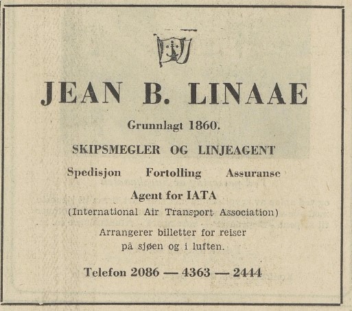 Skipsmegler og linjeagent Jean B. Linnaae