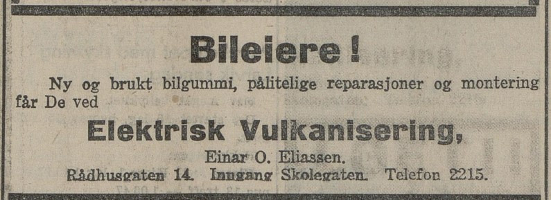 Einar O Eliassen vulkaniseringsverksted