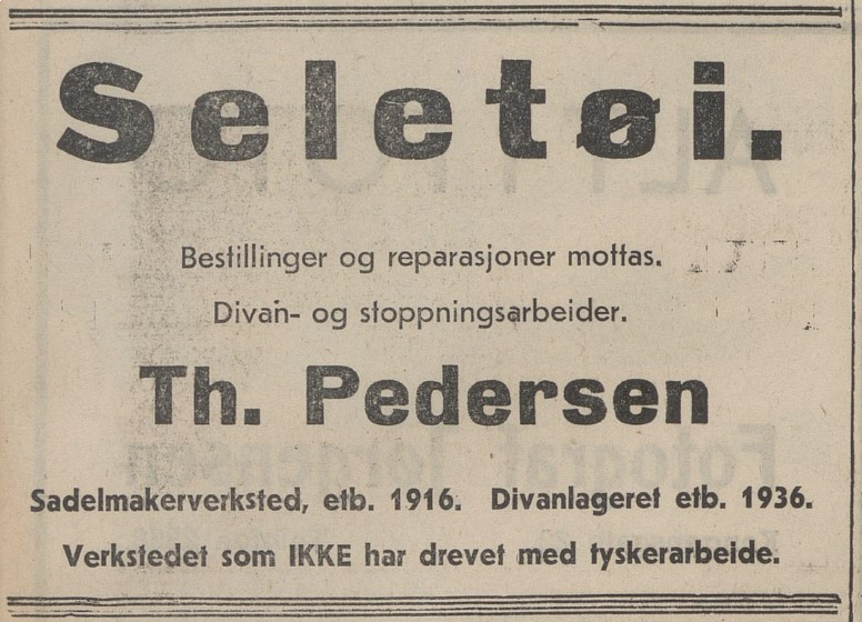 Th. Pedersen  sadelmakerforretning