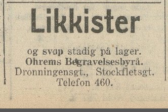 H. Ohrem - sadelmager og begravelsesbyrå