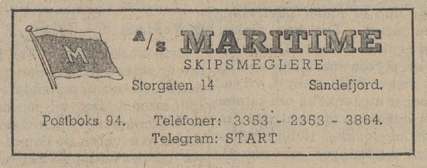 A/S Maritim - skips og oljemeglere