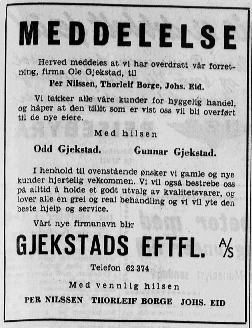 Gjekstads Eftfl. A/S