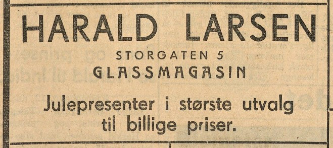 Harald Larsen Glass- og Stentøimagasin