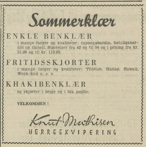 Knut Mathisen herreekvipering