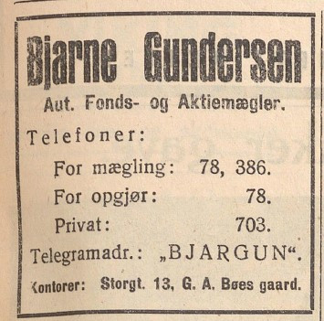 Bjarne Gundersen aksje og fondsmegler