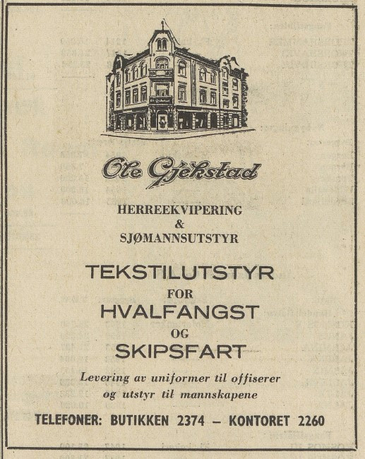 Ole Gjekstad Herreekvipering & Sjømandsutstyr