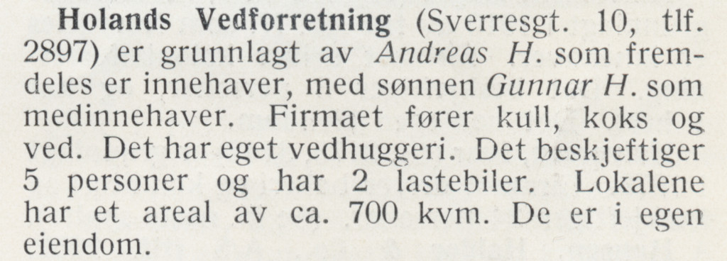 Holands Vedforretning
