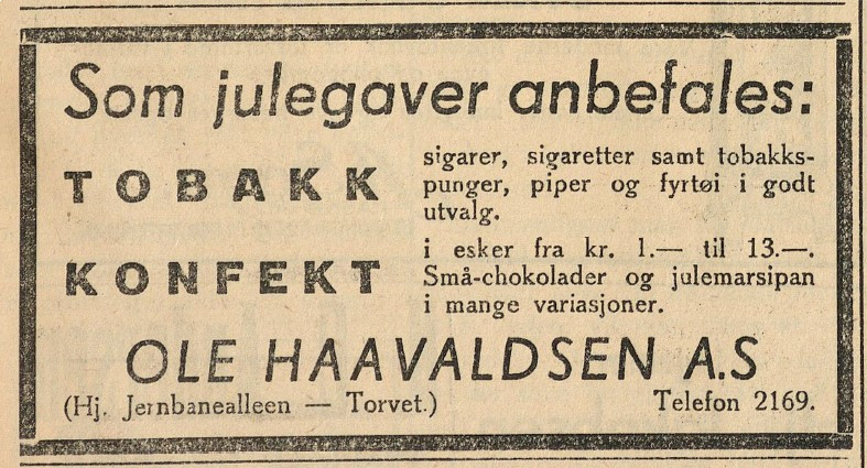 Ole Haavaldsen A/S - tobakksvarer