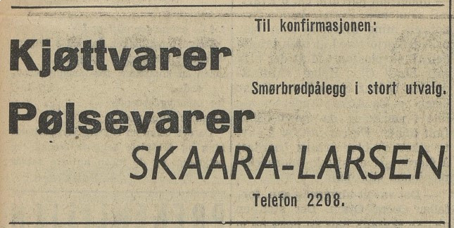 Skaara-Larsen A/S, kjøtt & pålegg