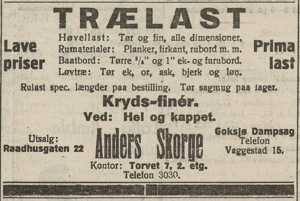 Anders Skorge  Trælast