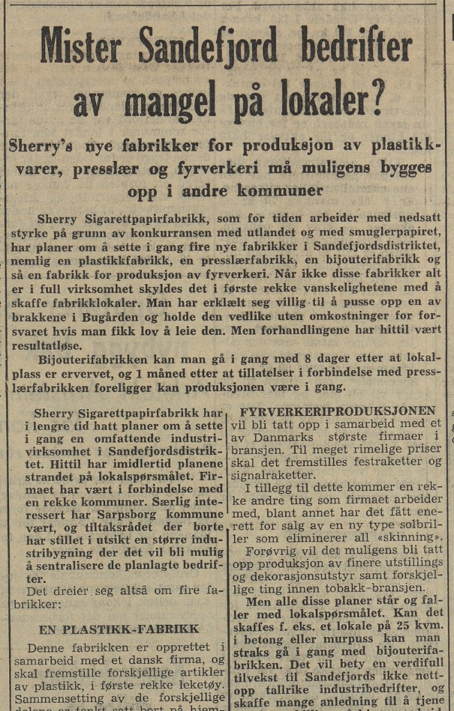 Sherry Sigarettpapirproduksjon