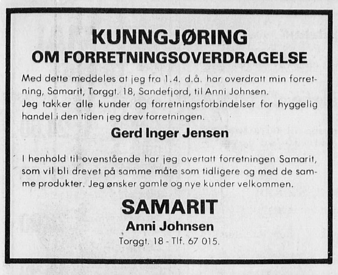Samarit - ny eier