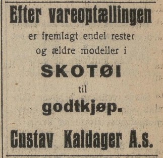 Gustav Kaldager - klær og skotøy
