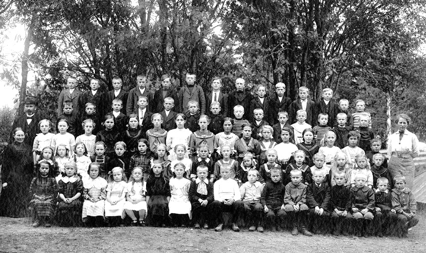 Elever ved Fevang skole i 1913
