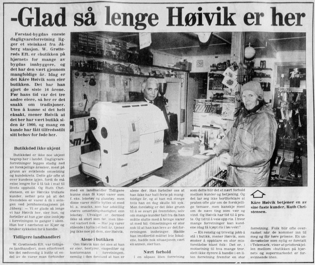 Dagligvareforretning - W. Grøtterøds Eftf.