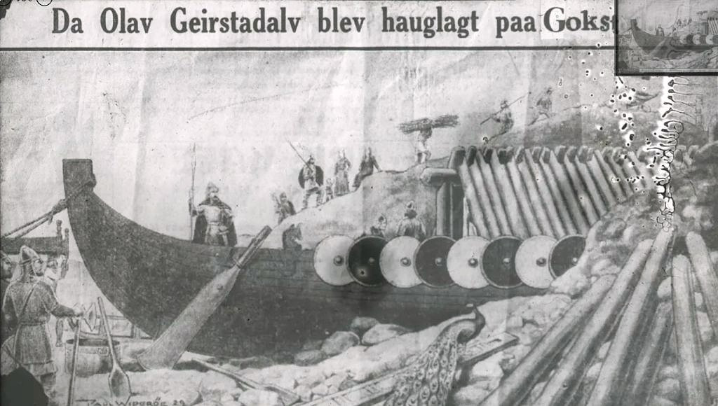 Kongen gravlegges i Gokstadhaugen