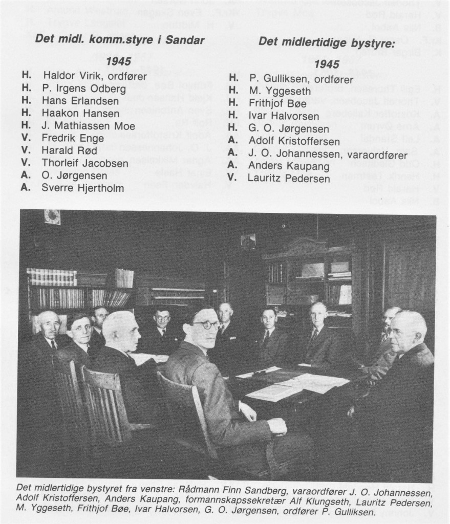 Midlertidig Bystyre og fomannsskap