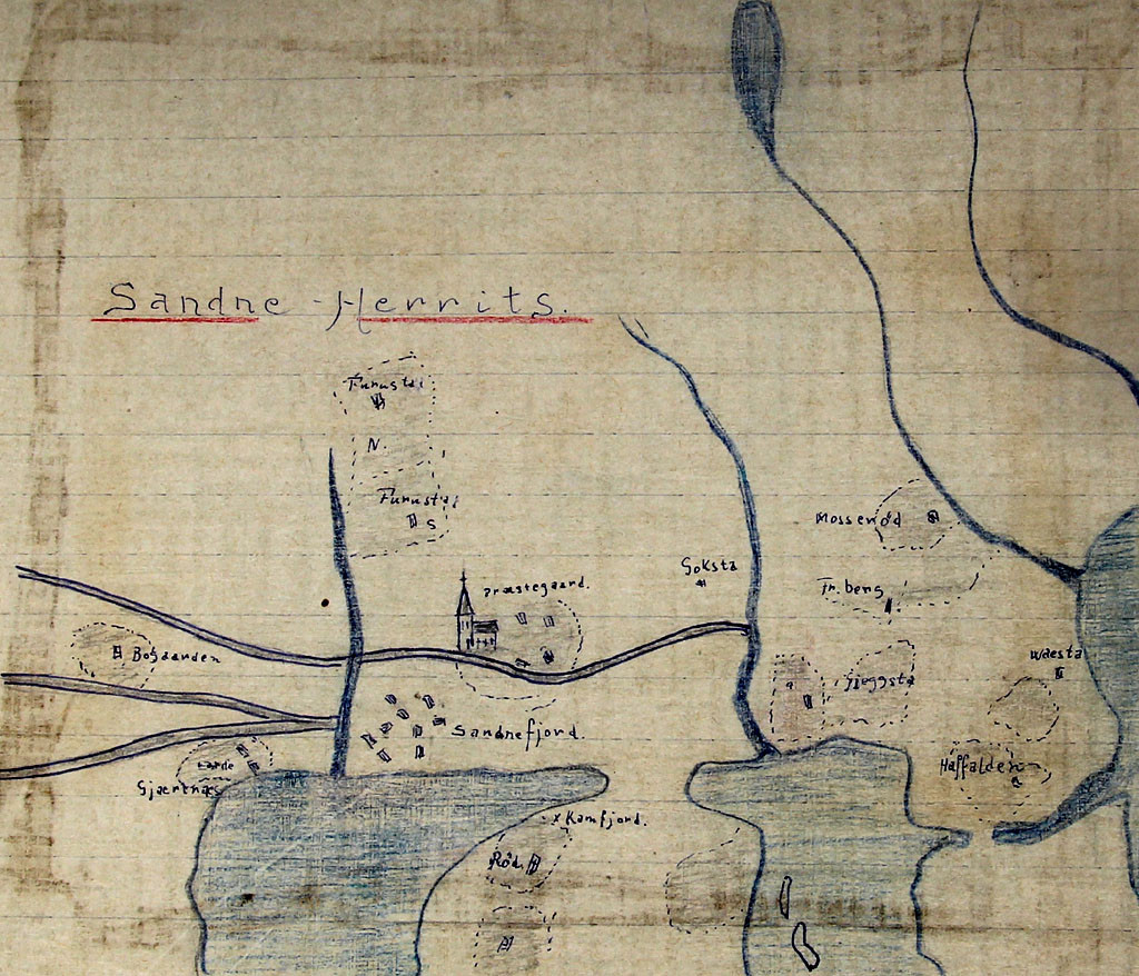 Antagelig det eldste kart som finnes over Sandefjord. Ca 1500 ?