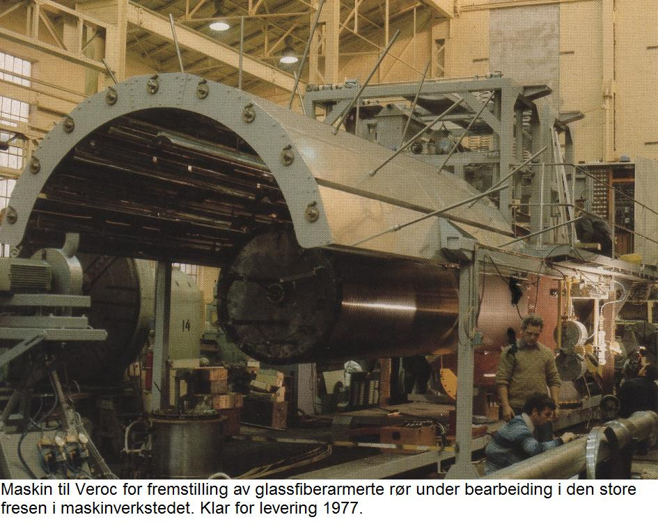 Maskin for produksjon av glassfiberrør