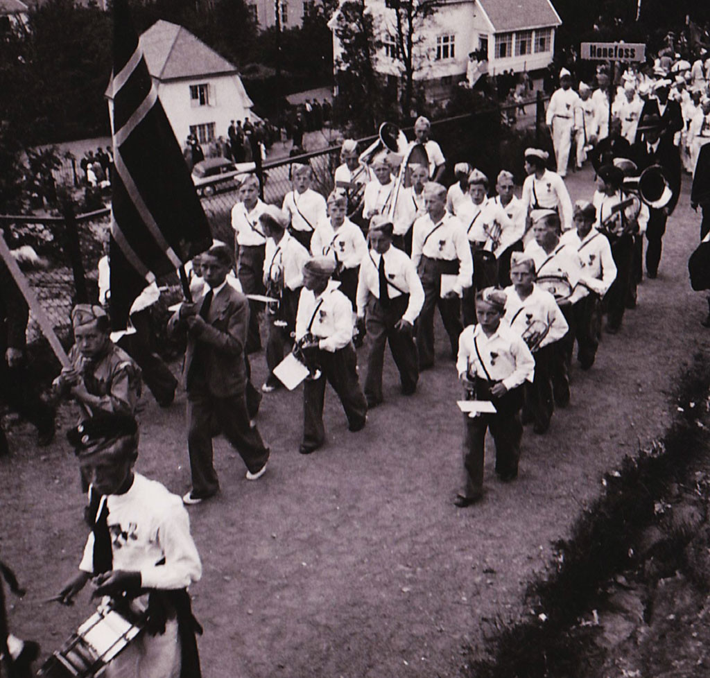 Kretsstevne for guttemusikkorps i Sandefjord 1951.