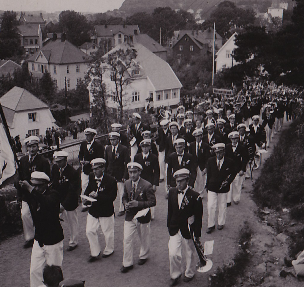 Kretsstevne for guttemusikkorps i Sandefjord 1951.