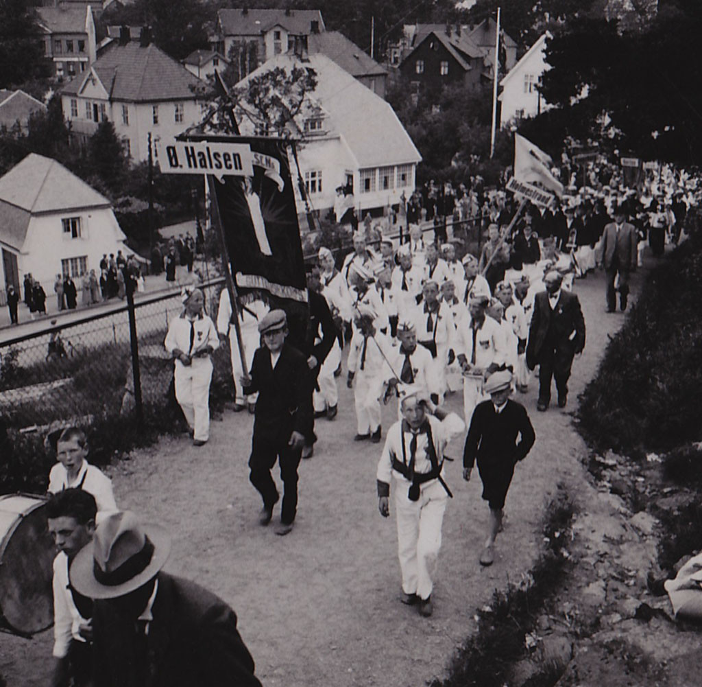 Kretsstevne for guttemusikkorps i Sandefjord 1951.