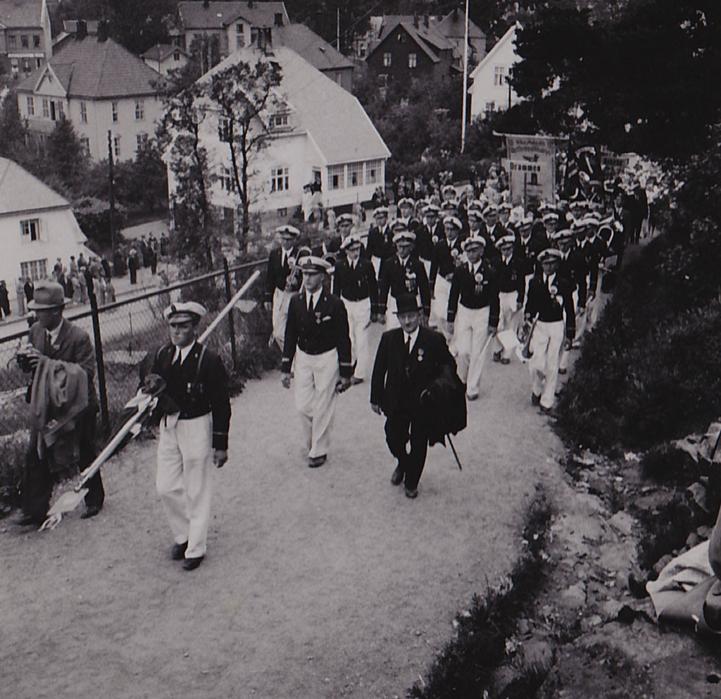 Kretsstevne for guttemusikkorps i Sandefjord 1951.
