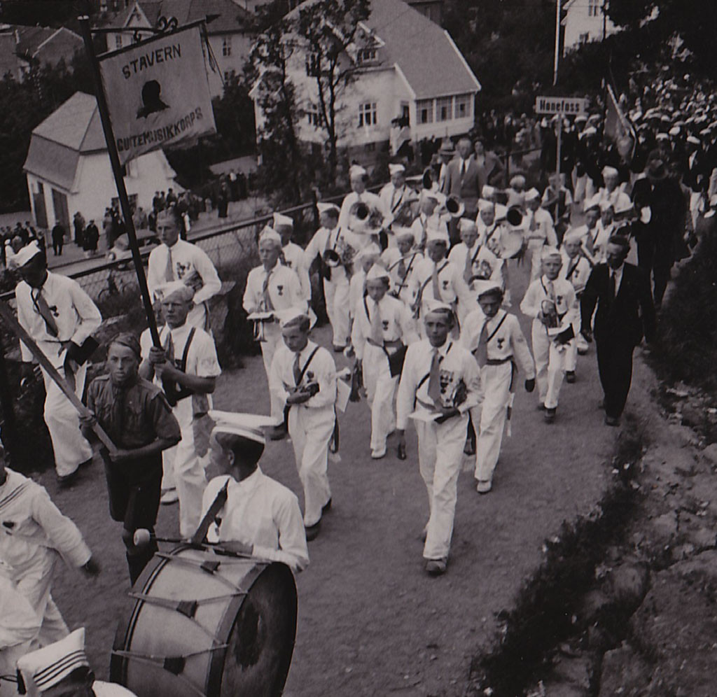 Kretsstevne for guttemusikkorps i Sandefjord 1951.