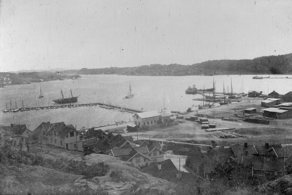Utsikt fra Preståsen 1915 - Indre havn