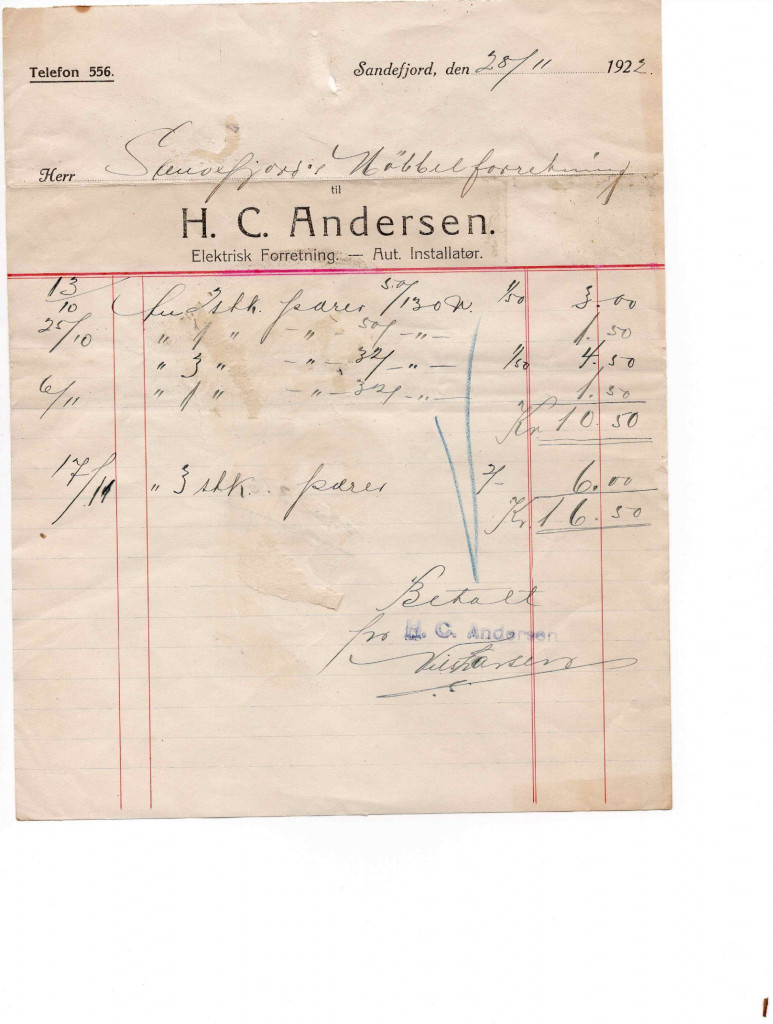 H. C. Andersen elektrisk forretning og installatør