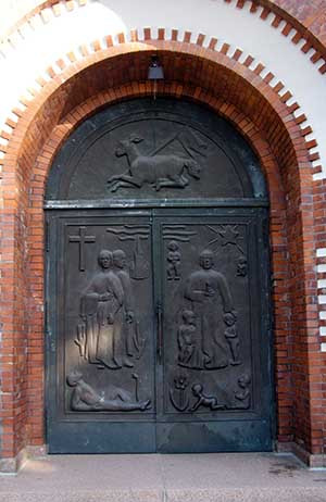 Inngangspartiet i Sandefjord Kirke