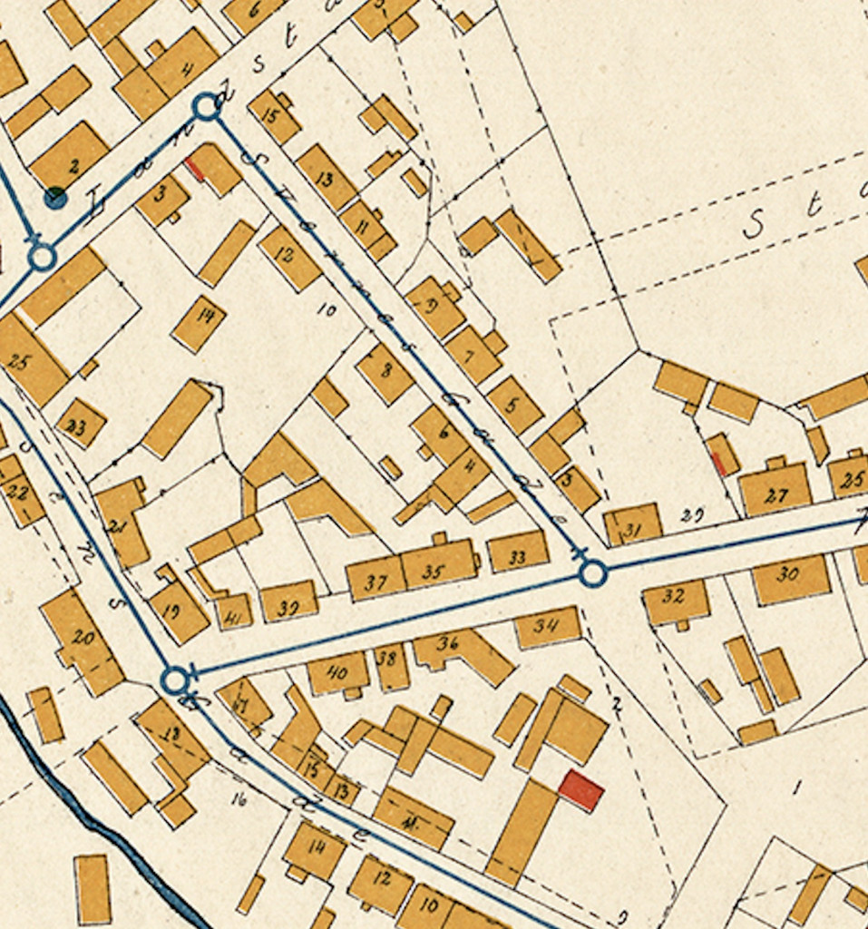 Kart over Sverres gate fra 1902